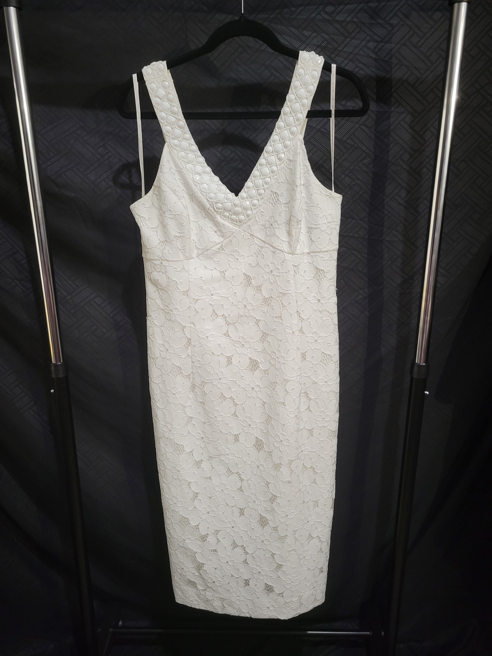 Lilly Pulitzer Harwin Resort White Lace Beaded Maxi Dress Wedding Vacation Party